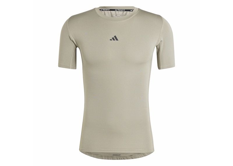 adidas Techfit Compression Training Tee Pebble Zilver