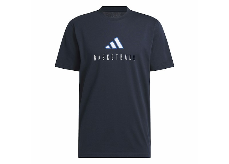 adidas Worldwide Hoops Logo Performance Graphic Tee Legend Ink