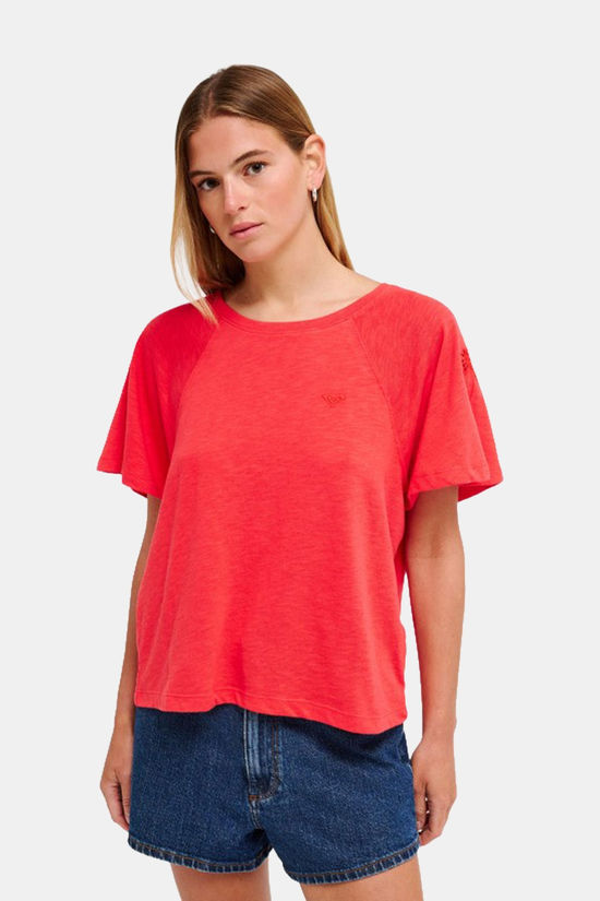 Roxy Women’S Time For Palm Tree T-Shirt Dames Rood