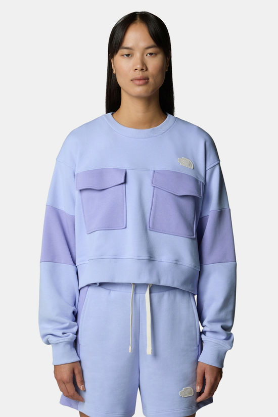The North Face Terry Oversized Cropp Trui Dames Paars