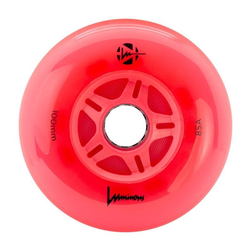 Luminous – 100mm LED 3-pack – Skate Wielen – Rood
