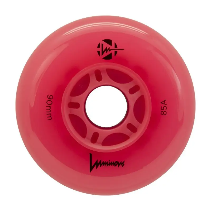Luminous – 90mm LED 4-pack – Skate Wielen – Rood
