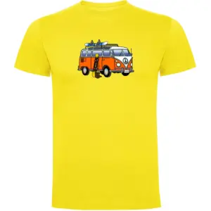 Kruskis Hippie Van Snowboard T-shirt Met Korte Mouwen Geel