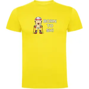 Kruskis Born To Ski T-shirt Met Korte Mouwen Geel