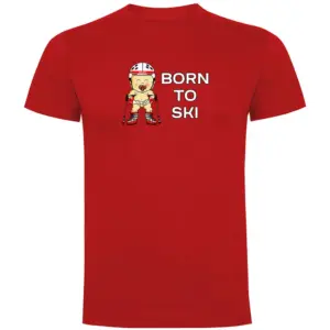 Kruskis Born To Ski T-shirt Met Korte Mouwen Rood