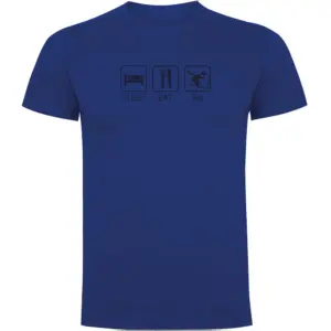 Kruskis Sleep Eat And Ski T-shirt Met Korte Mouwen Blauw