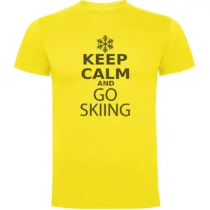 Kruskis Keep Calm And Go Skiing T-shirt Met Korte Mouwen Geel
