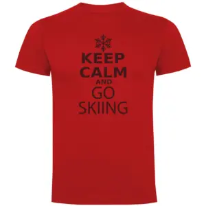Kruskis Keep Calm And Go Skiing T-shirt Met Korte Mouwen Rood