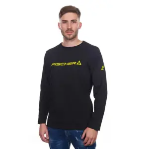Fischer Big Logo T-shirt Met Lange Mouwen Zwart