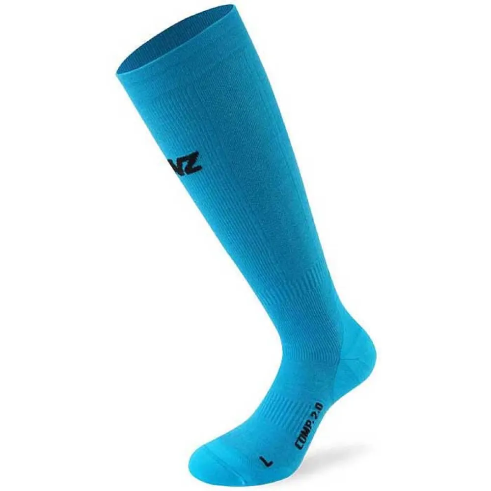 Lenz Compression 2.0 Merino Lange Sokken Azure