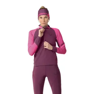 Dynafit Alpine Half Rits Lange Mouw T-shirt Roze