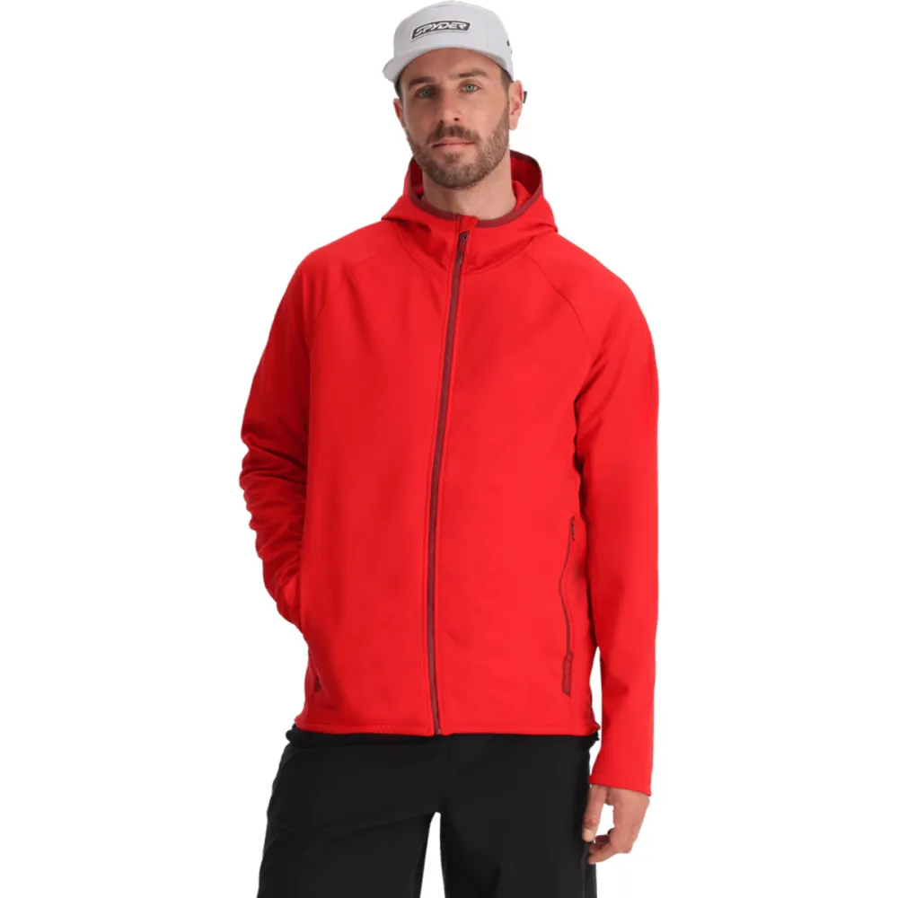 Spyder Gridweb Shellfleece Sweatshirt Met Rits Rood