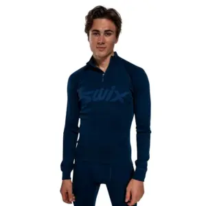 Swix Racex Merino Half Rits Lange Mouw T-shirt Blauw
