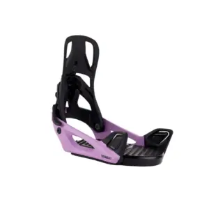 Burton Rental Vrouw Stapt Op Snowboardbindingen Zwart