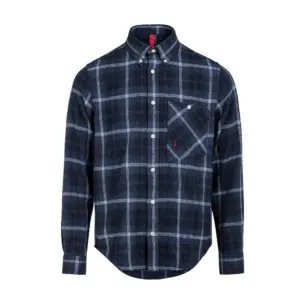 The Mountain Studio Button Down Flannel Check Overhemd Met Lange Mouwen Sky Captain