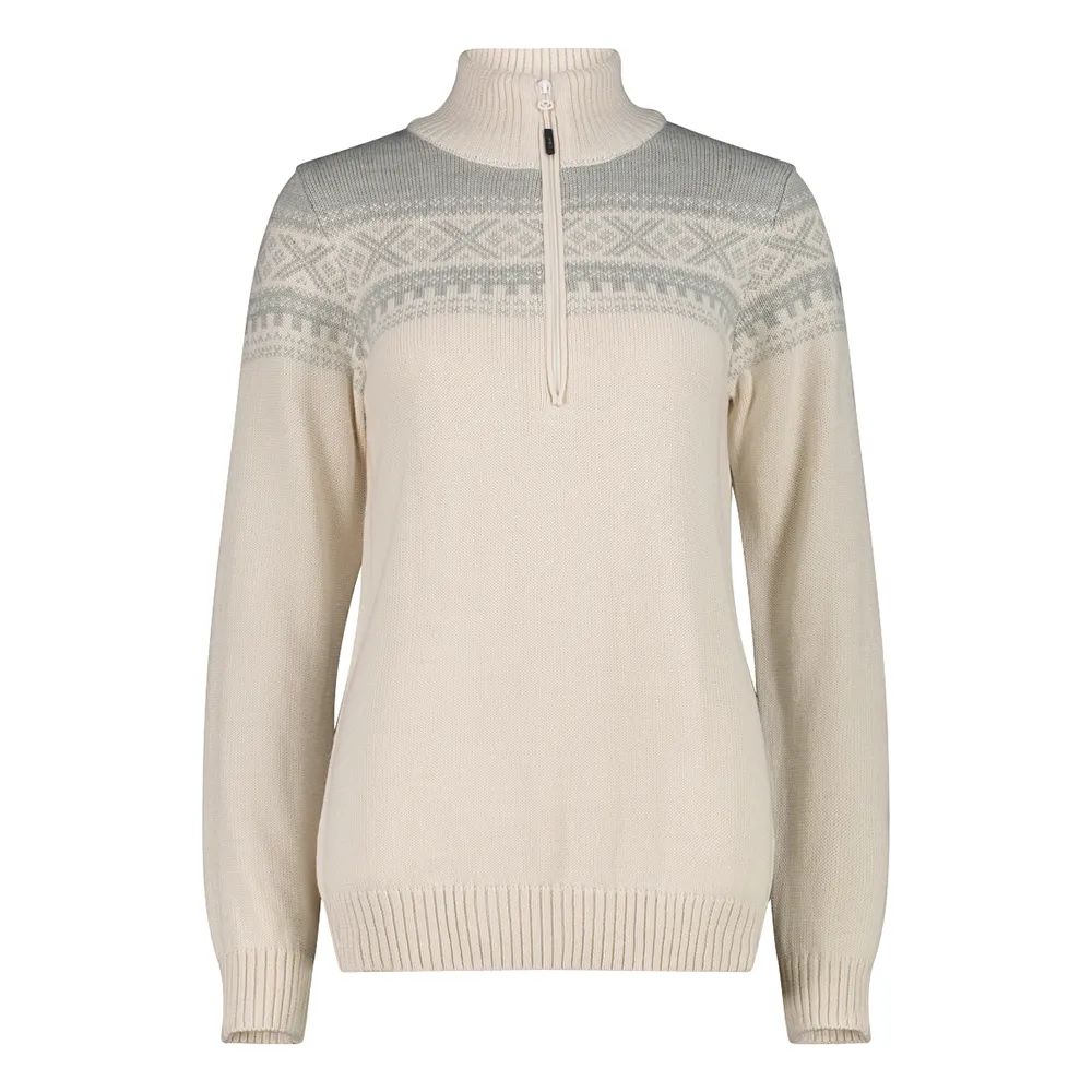 Cmp 7h76506 Half Rits Trui Wit