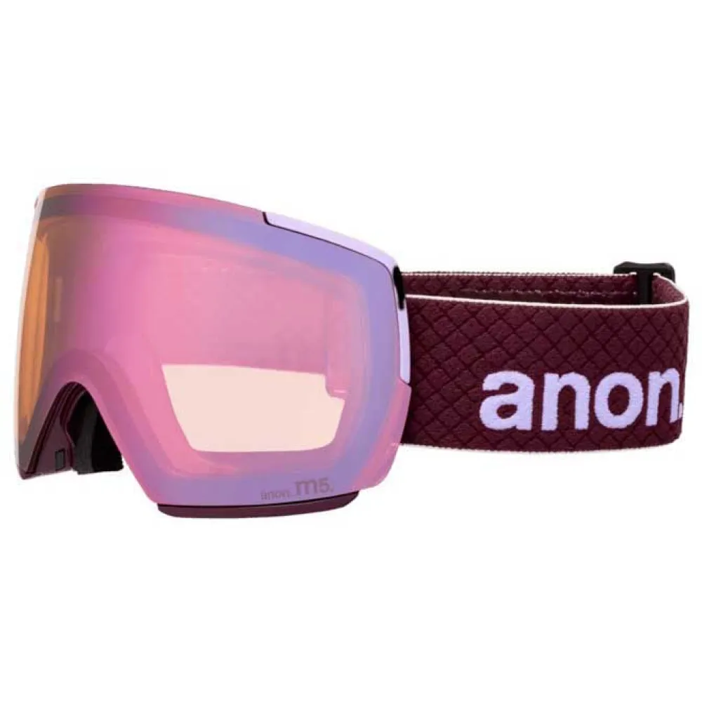 Anon M5+bonus Lens+mfi Face Mask Skibril Deep Cherry