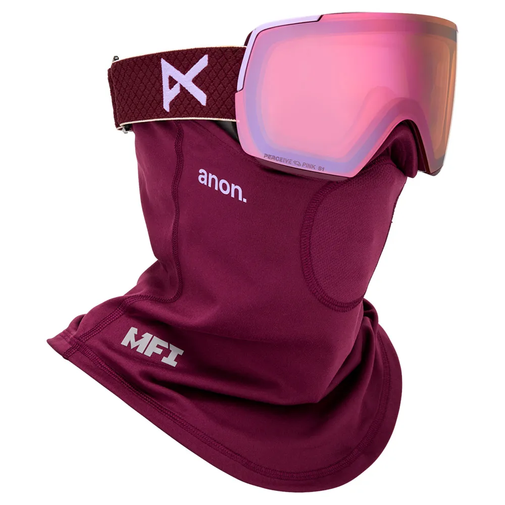 Anon M5s+bonus Lens+mfi Face Mask Skibril Deep Cherry