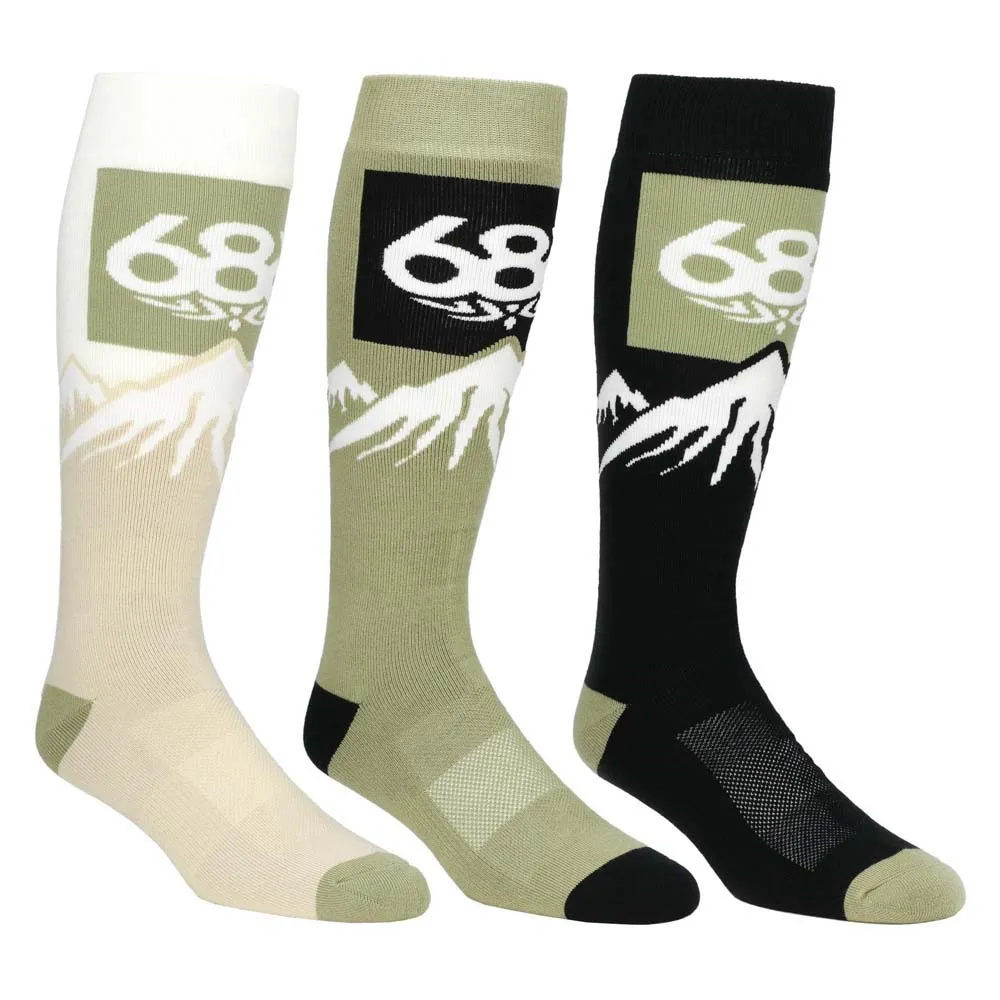 686 Snow Caps Lange Sokken 3 Paren Multicolor