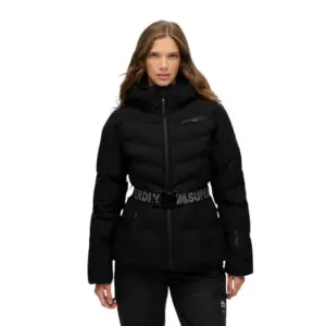Superdry Luxe Belted Jas Zwart