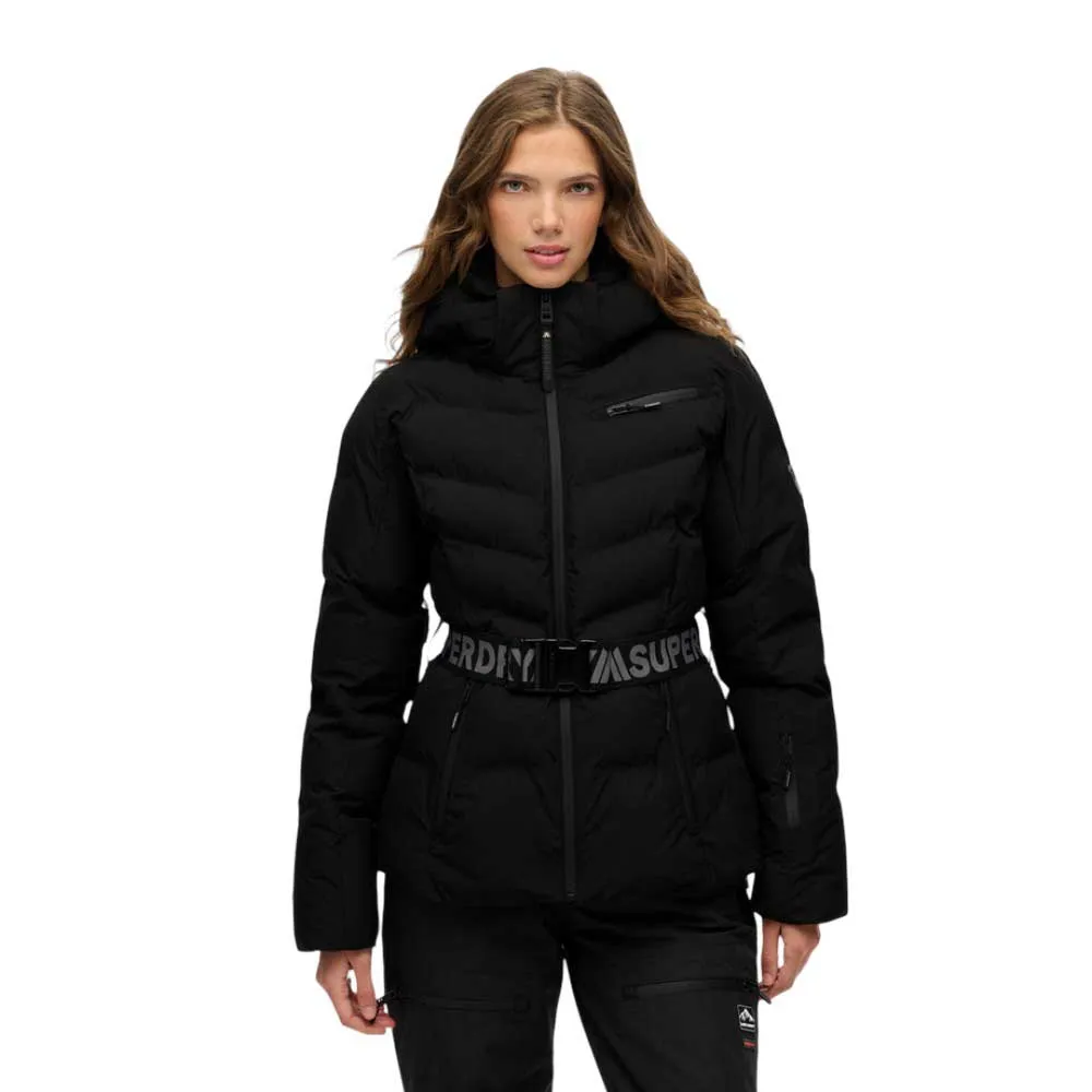 Superdry Luxe Belted Jas Zwart