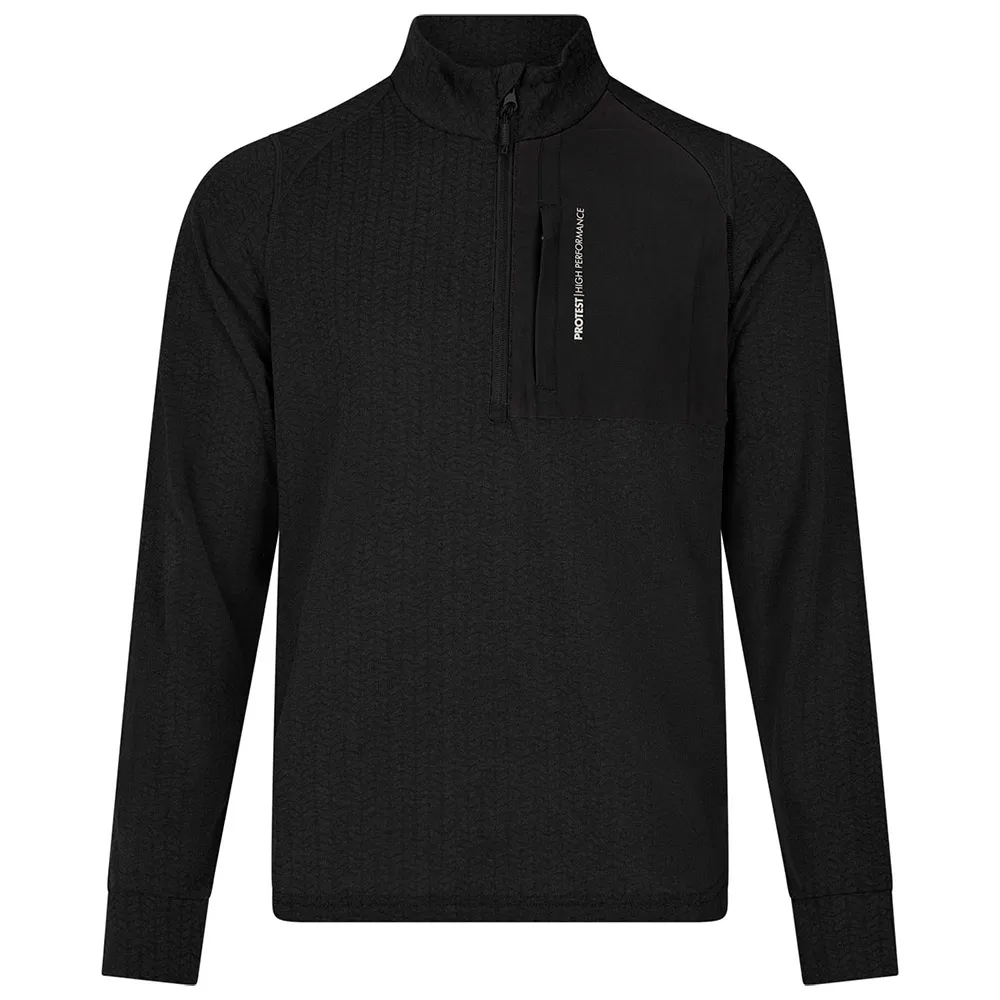 Protest Catcher Sweatshirt Met Halve Rits Zwart