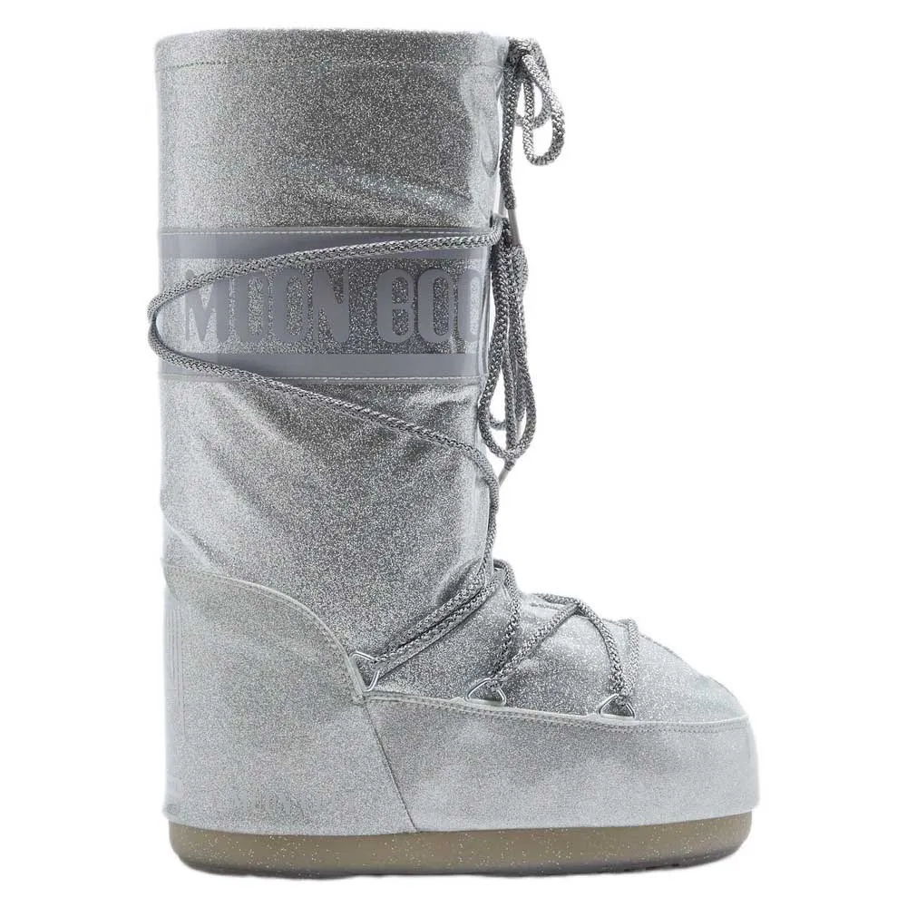 Moon Boot Icon Glitter Jeugdsneeuwlaarzen Zilver