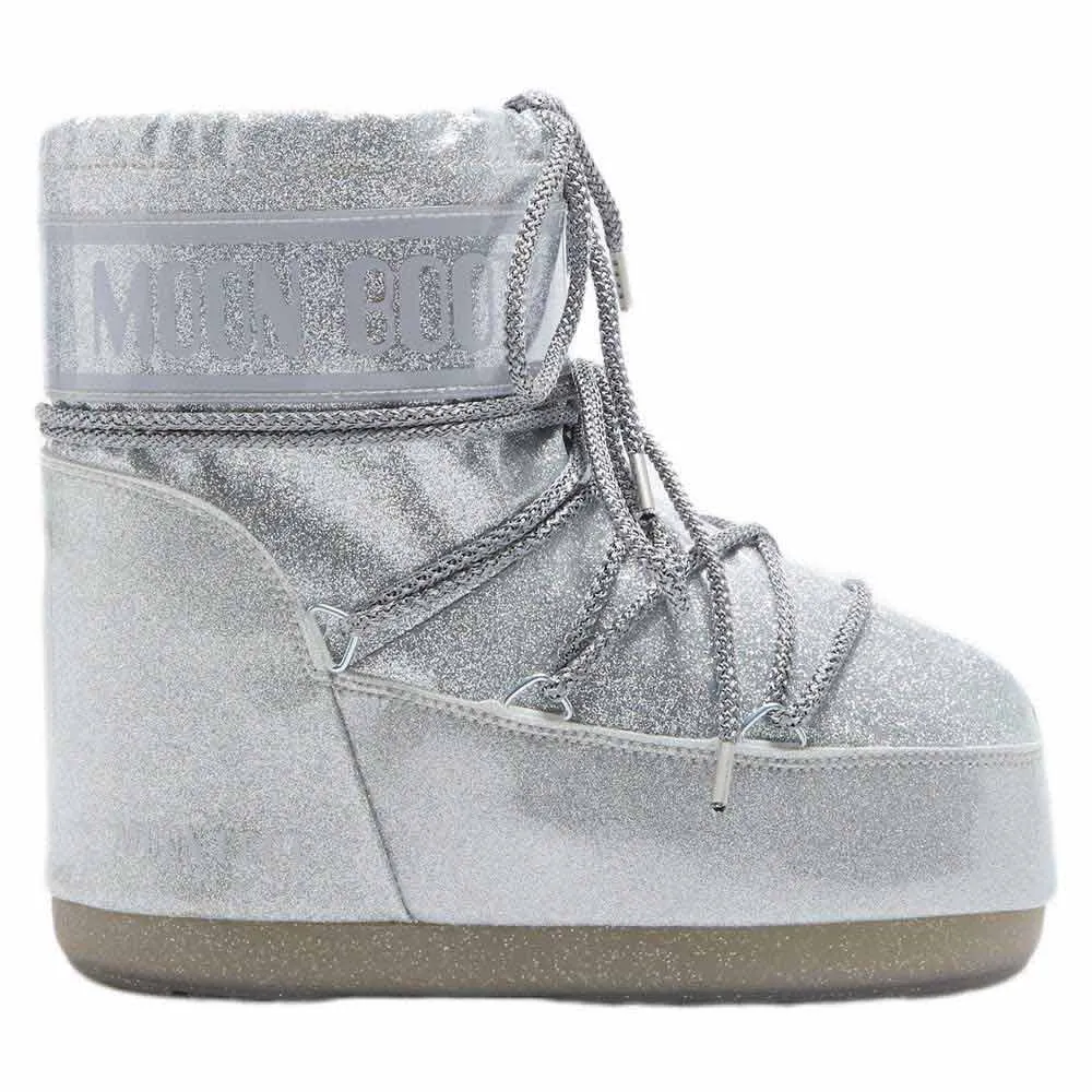 Moon Boot Icon Low Glitter Sneeuwlaarzen Zilver