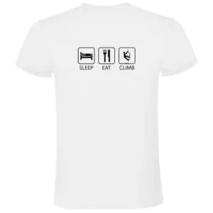 Kruskis Sleep Eat And Climb T-shirt Met Korte Mouwen Wit