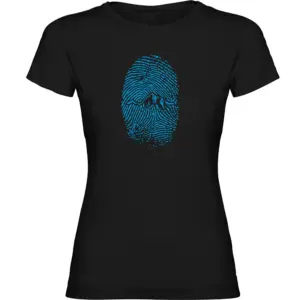 Kruskis Mountain Fingerprint T-shirt Met Korte Mouwen Zwart