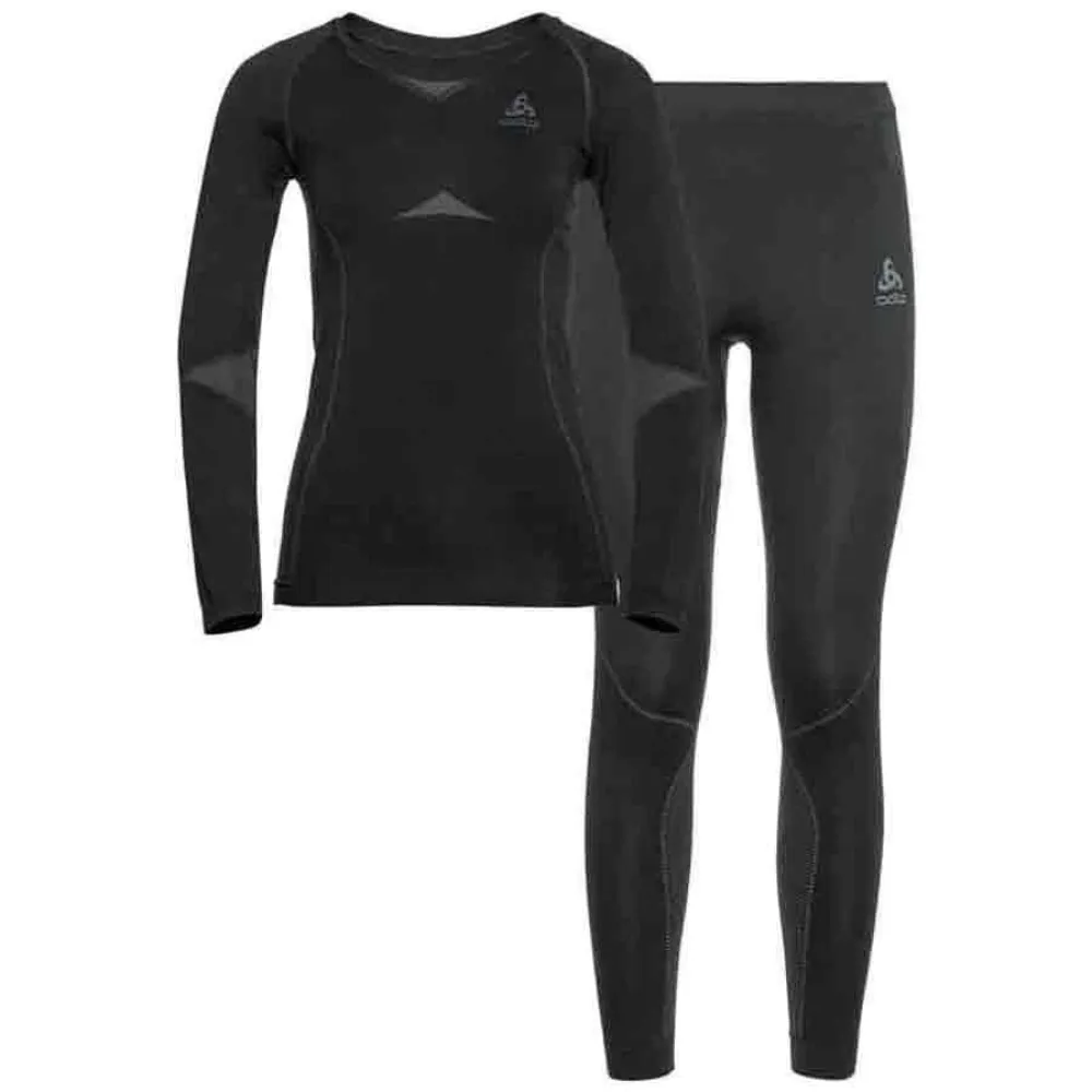 Odlo Performance Evolution Warm Lange Mouwen Basislaagset Zwart