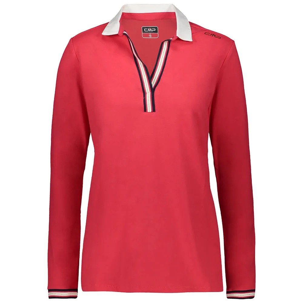 Cmp 39d4816 Lange Mouw Poloshirt Raspberry