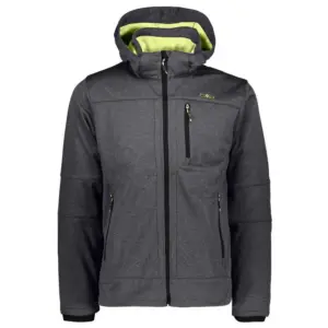 Cmp Zip Hood 3a01787n-m Softshelljack Asphalt Melange