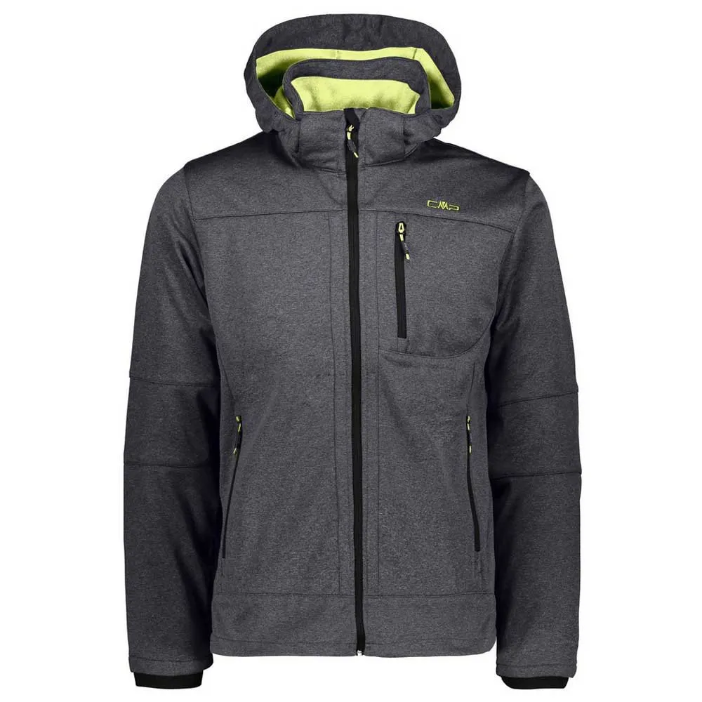 Cmp Zip Hood 3a01787n-m Softshelljack Asphalt Melange