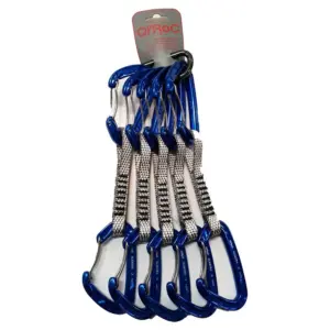 Qi´roc Elektra Recto Clip+curvo Clip+exprés Dyneema 12×120 Mm+mini Karabijnhaak 5 Eenheden Blauw