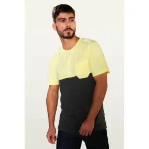 Snap Climbing Two-colored Pocket T-shirt Met Korte Mouwen Geel
