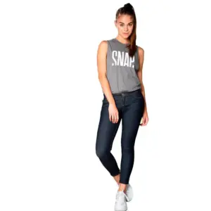 Snap Climbing Loose Logo Mouwloos T-shirt Grijs