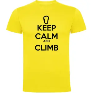 Kruskis Keep Calm And Climb T-shirt Met Korte Mouwen Geel