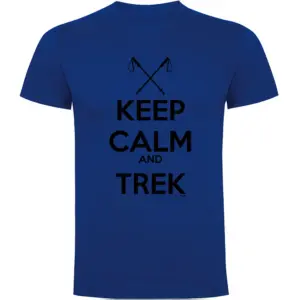 Kruskis Keep Calm And Trek T-shirt Met Korte Mouwen Blauw