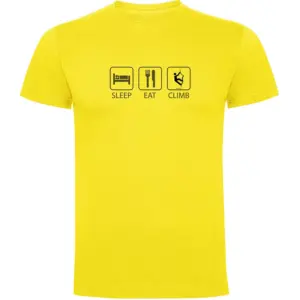 Kruskis Sleep Eat And Climb T-shirt Met Korte Mouwen Geel