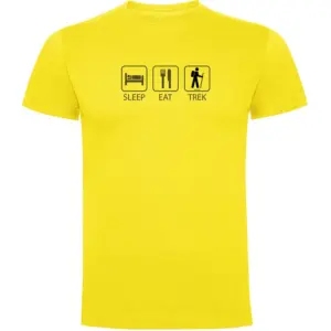 Kruskis Sleep Eat And Trek T-shirt Met Korte Mouwen Geel