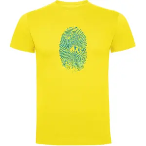 Kruskis Mountain Fingerprint T-shirt Met Korte Mouwen Geel