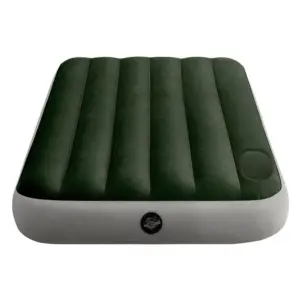 Intex Downy Fiber-tech Eenpersoons Met Voetpomp Matras Grijs