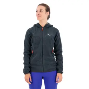 Salewa Nuvolao Polarlite Fleece Met Kap Zwart