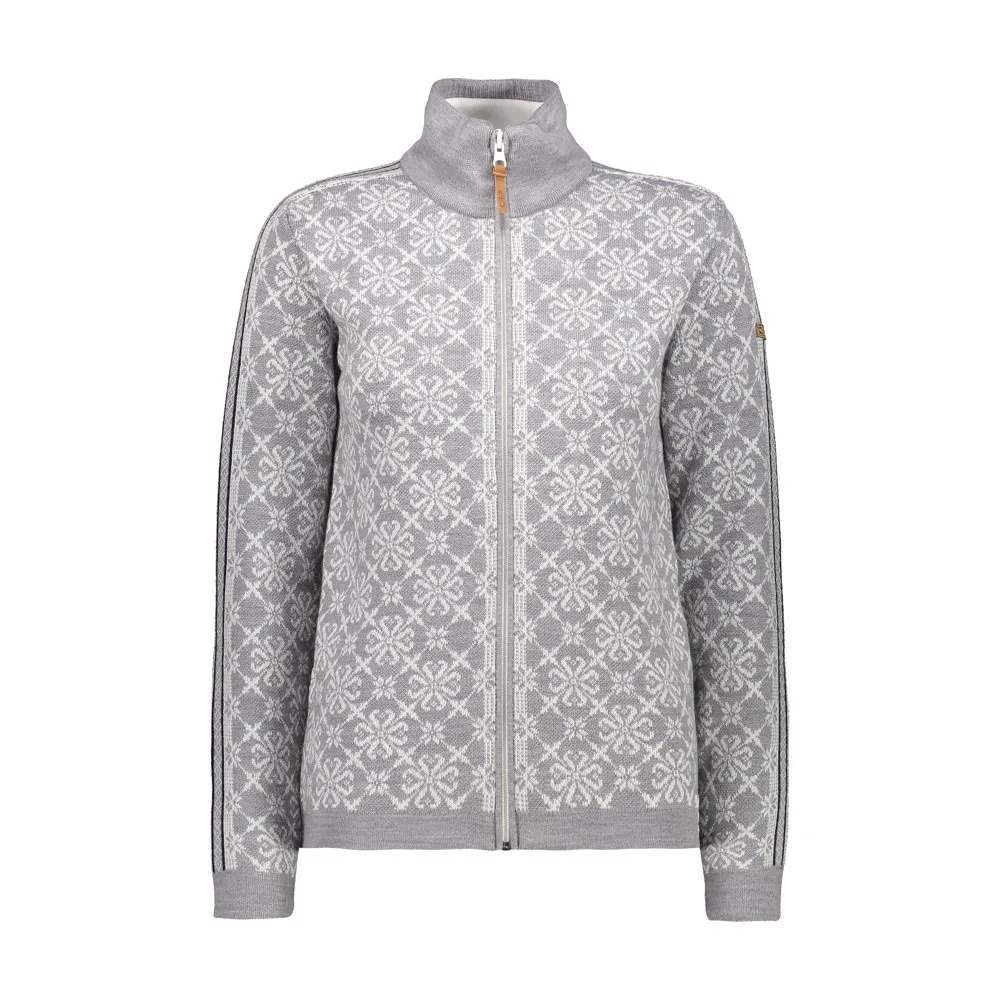 Cmp Knitted Pullover 7h26005 Fleece Met Halve Rits Grijs