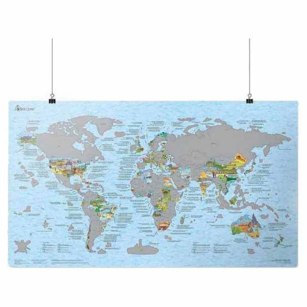 Awesome Maps Scratch And Discover Kaart Multicolor