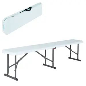 Lifetime Opvouwbare Campingbank 183x29x42 Cm Wit