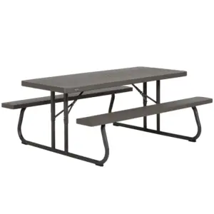 Lifetime Ultra-resistant Folding With Benches Uv100 183x76x74 Cm Tafel Bruin