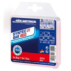 Holmenkol Syntec Ff Bar-4°c/-10°c 2×35 Gr Was Rood