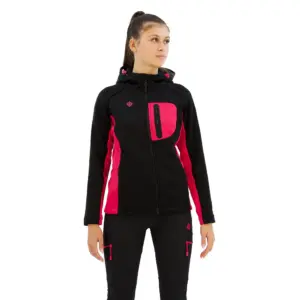 Izas Equus W Fleece Met Kap Zwart
